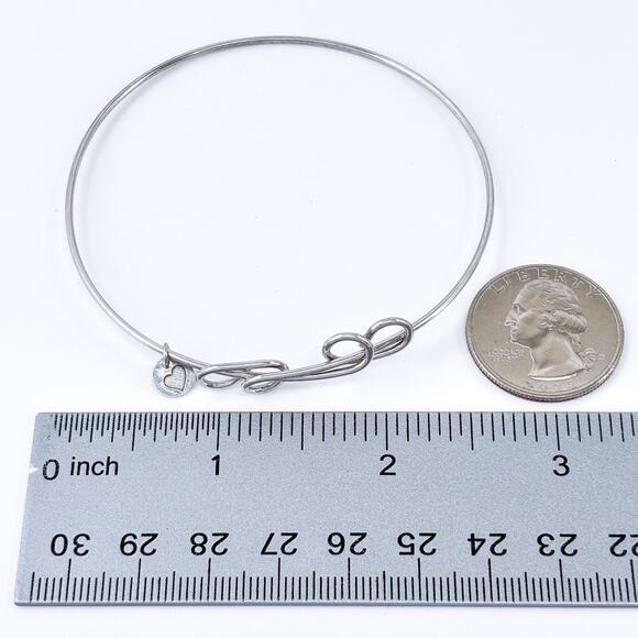 Vintage Sterling Silver 925 Infinity Bangle Bracelet | Adjustable Wire | 8.25" - Picture 7 of 7
